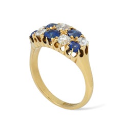 Late Victorian Double-Row Sapphire and Diamond Ring