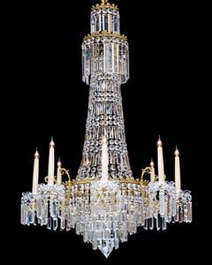 Late Victorian Eight-Light Tent and Waterfall Chandelier