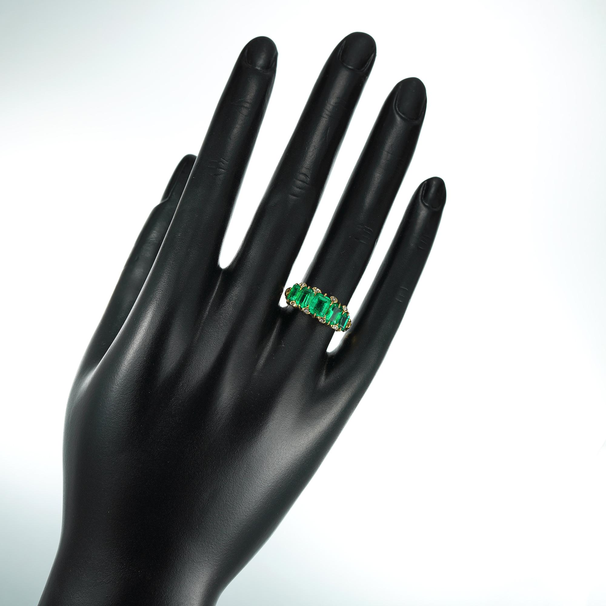 emerald 5 stone ring