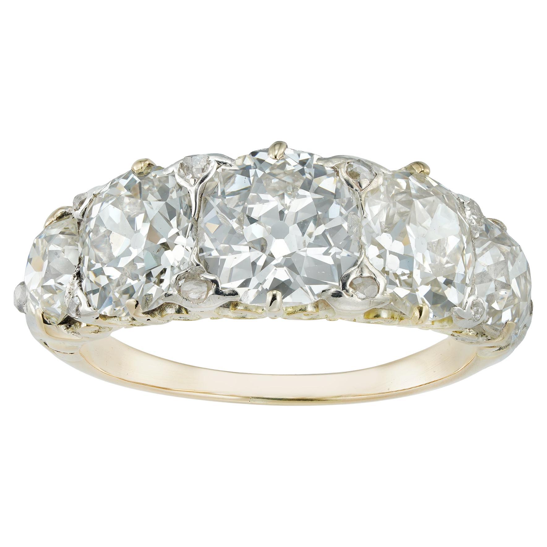 A Late Victorian Five-stone Diamond Ring For Sale