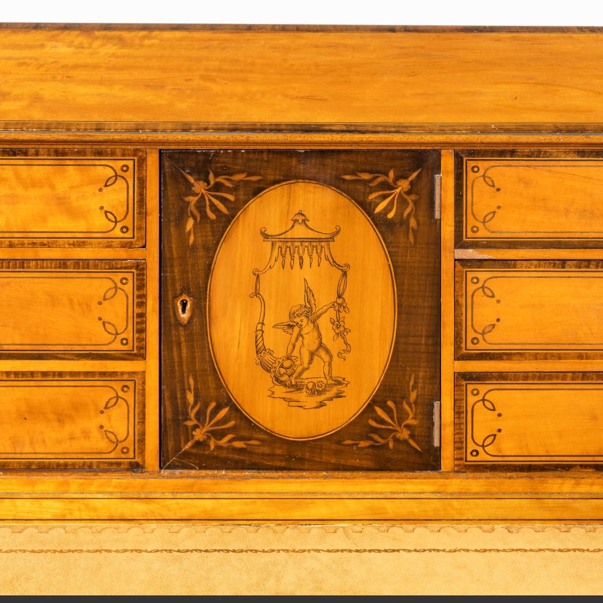 Late Victorian Freestanding Satinwood Carlton House Desk 8