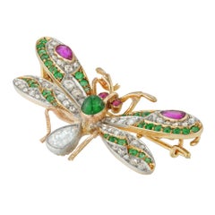 Broche victoriano tardío con mariposa engastada