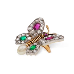 Late Victorian Gem-Set Butterfly Brooch