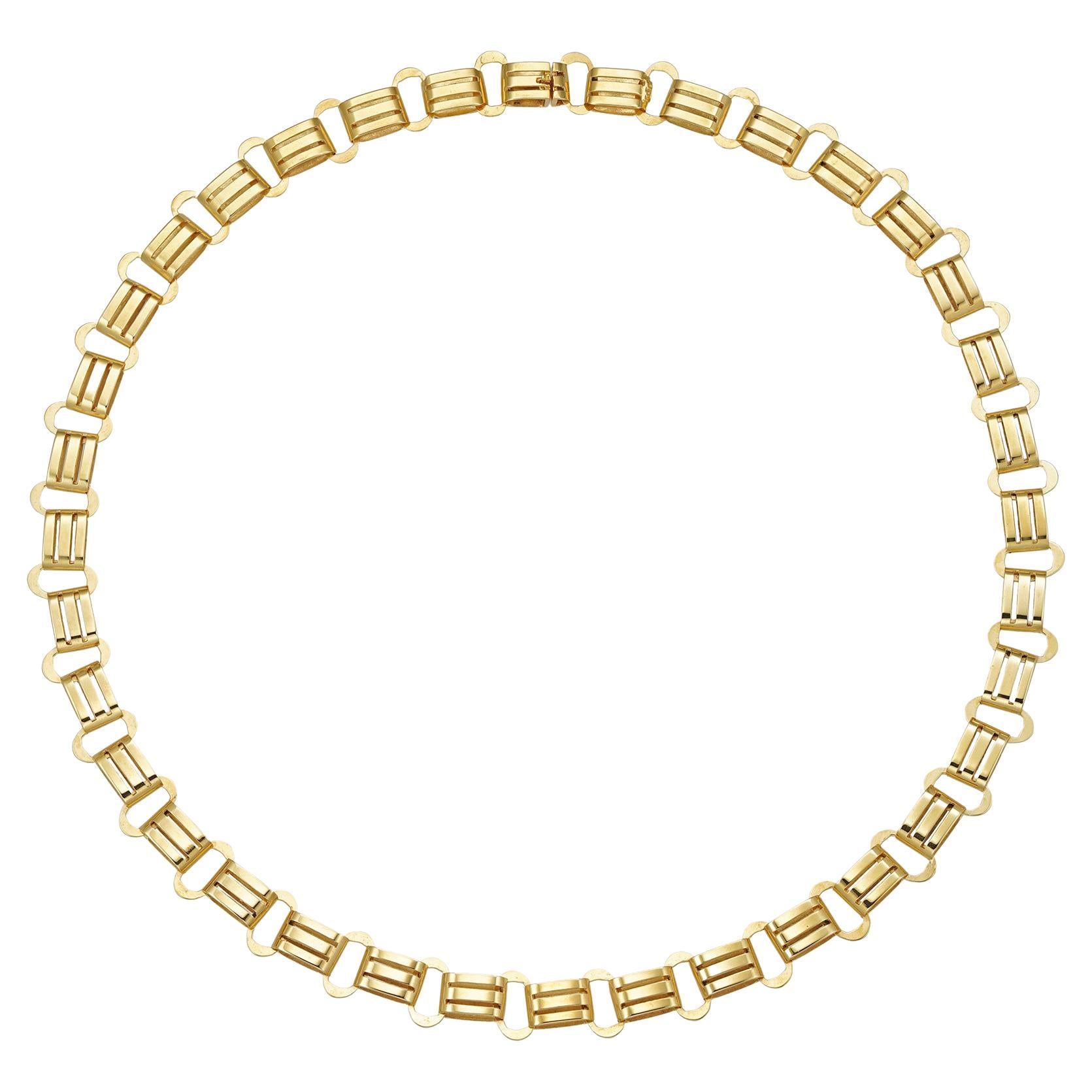 Eine spätviktorianische Gold-Halskette im Angebot