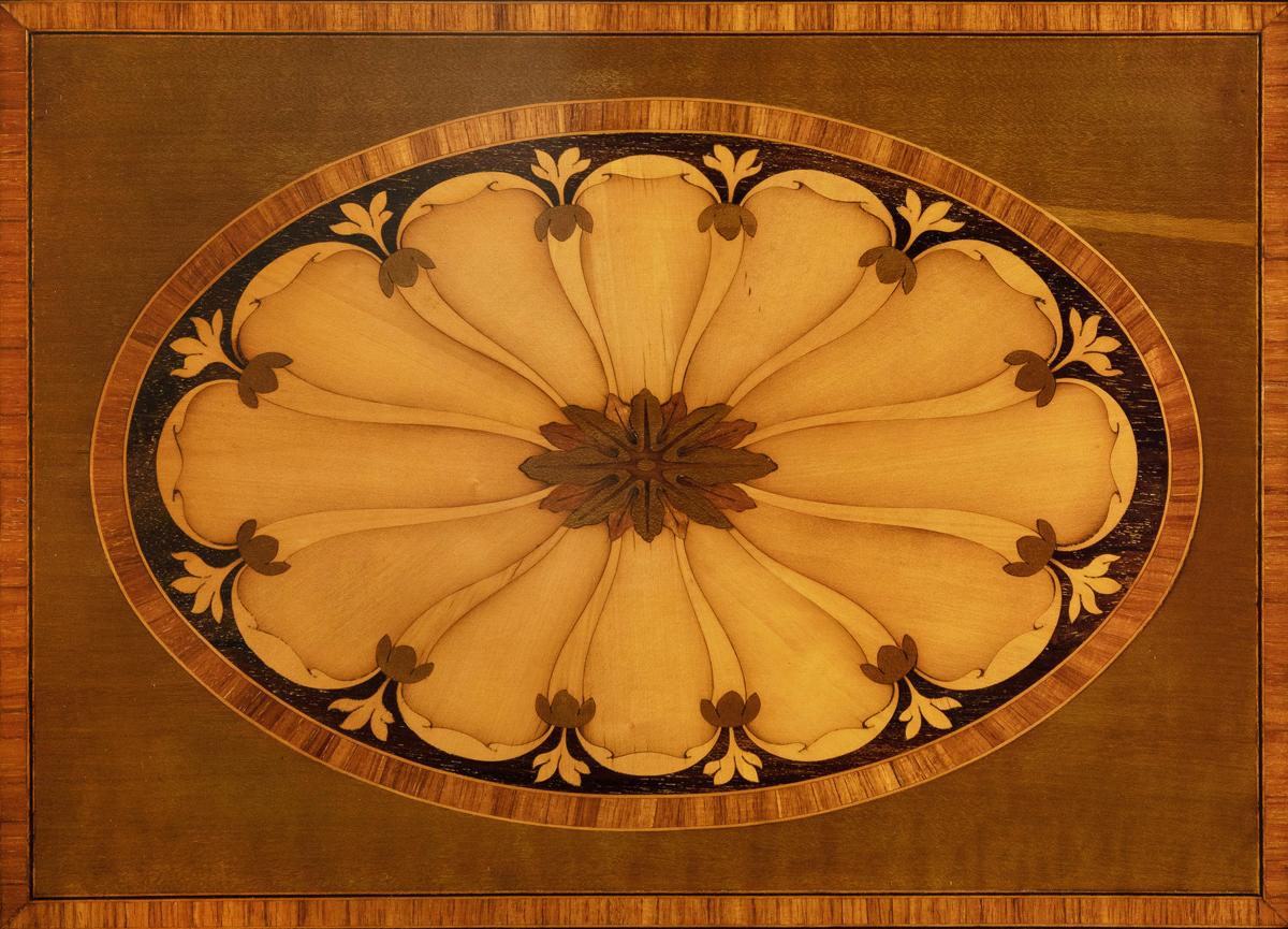 A late victorian inlaid four fold drafts screen, attributed to Hicks of Dublin For Sale 1