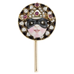 Antique A Late Victorian Jester Stick-pin