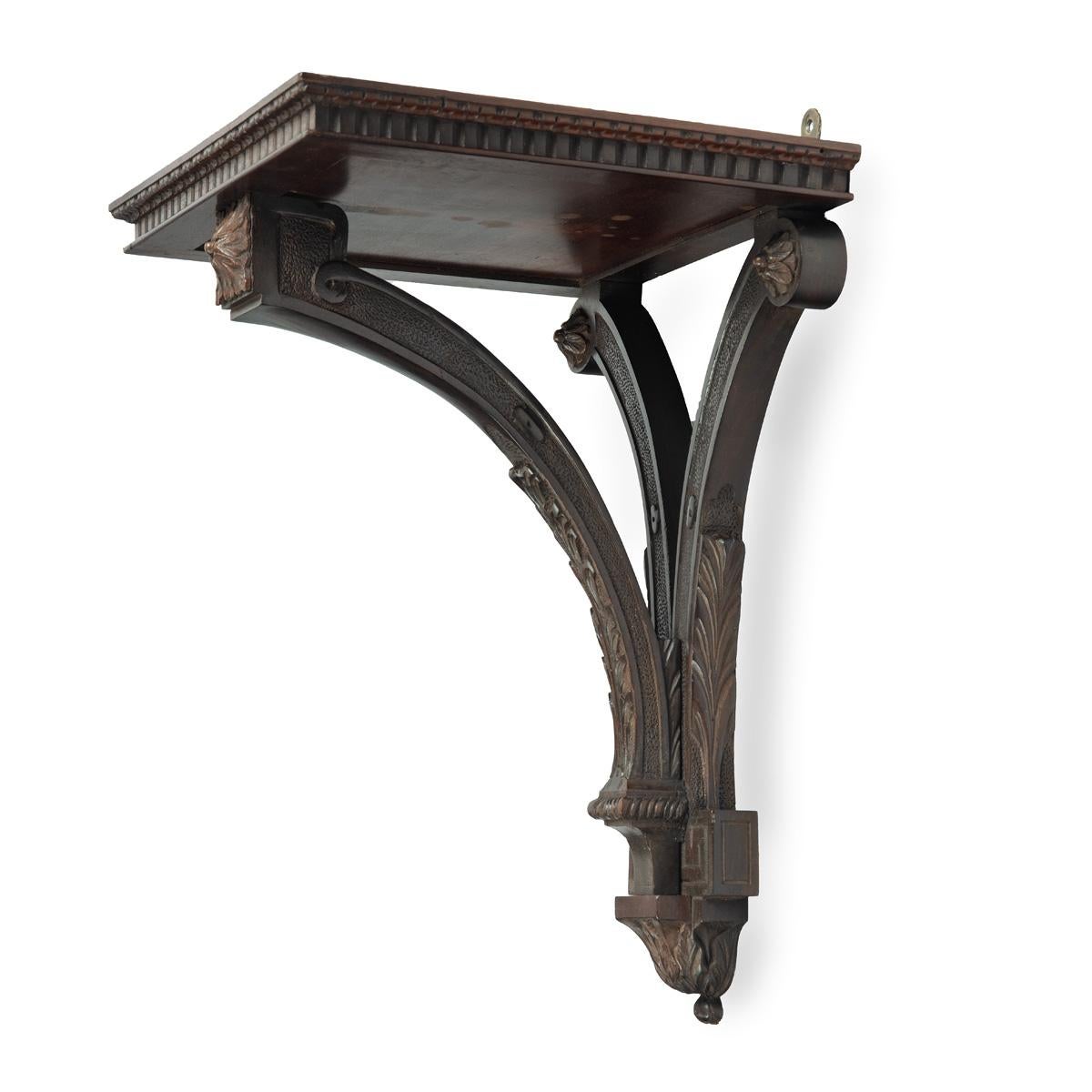 Ménsula de pared de caoba de finales de la época victoriana para un reloj, de Edwards and Roberts Victoriano en venta