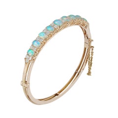 Late Victorian Opal and Diamond Bangle