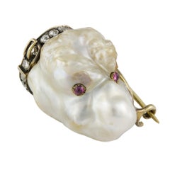 Late Victorian Pearl, Gem Set and Diamond Dog Brooch