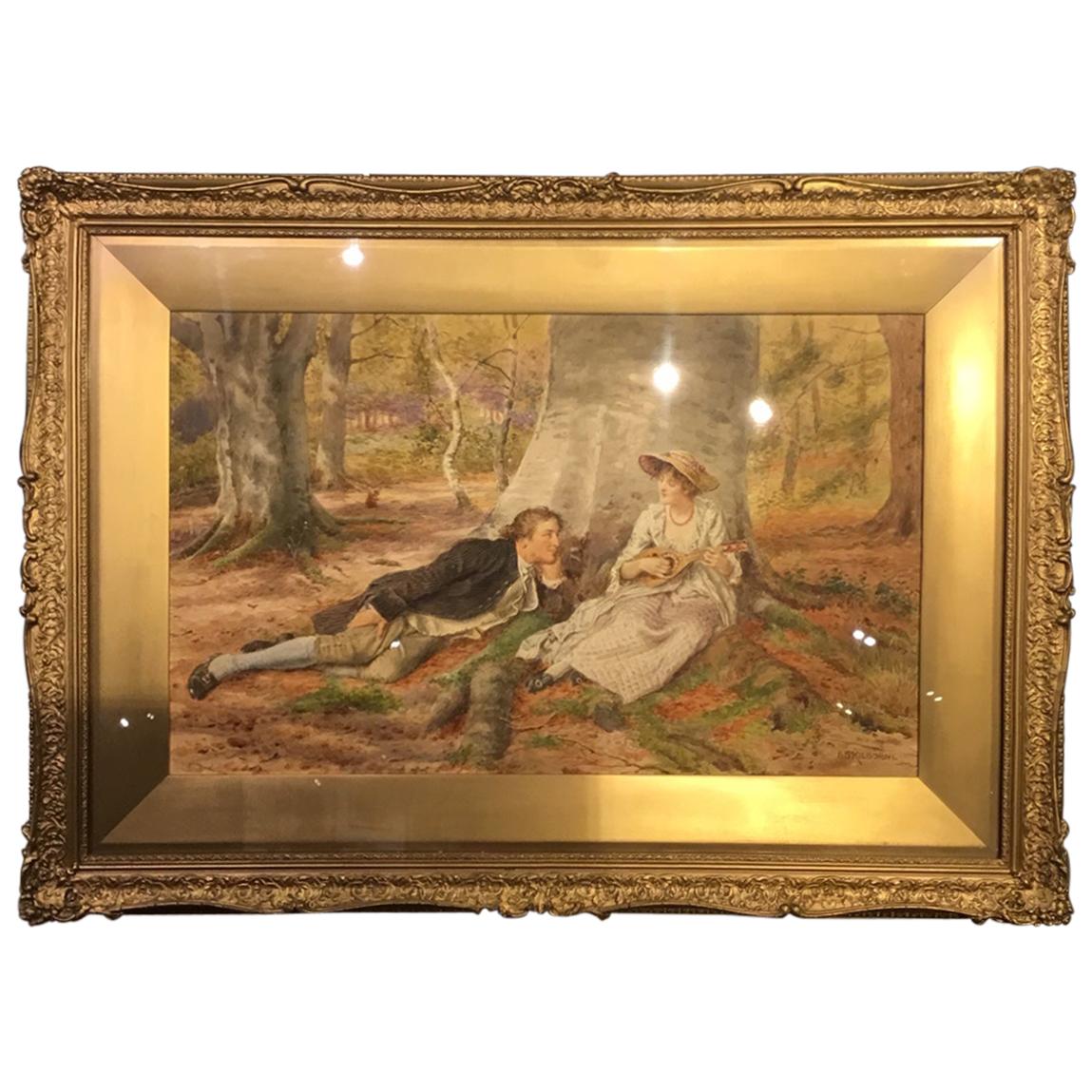 Late Victorian Period English Watercolour by George Goodwin Kilburne For Sale