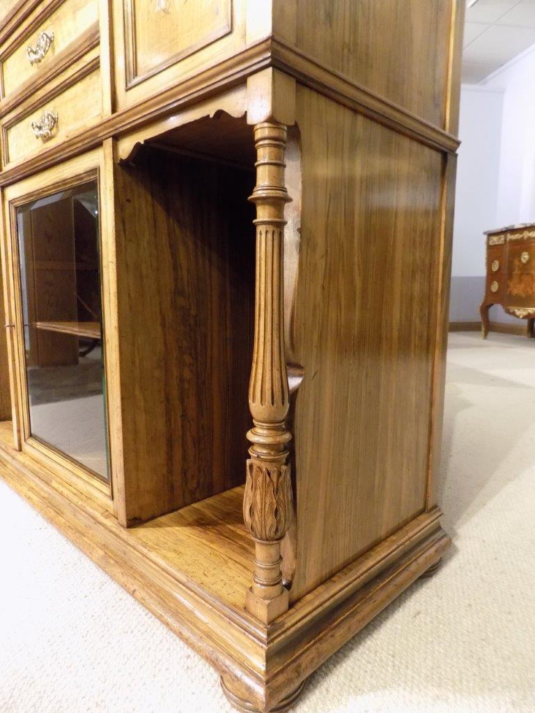 Late Victorian Period Walnut and Marquetry Inlaid Antique Side Cabinet For Sale 9