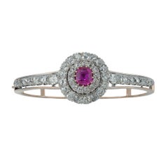 Spätviktorianischer rosa Saphir- und Diamant-Anhänger/Armband
