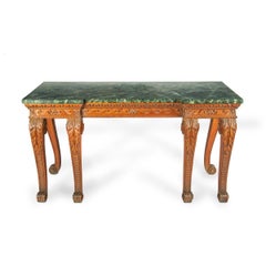 A late Victorian pitch pine console table after Linnell