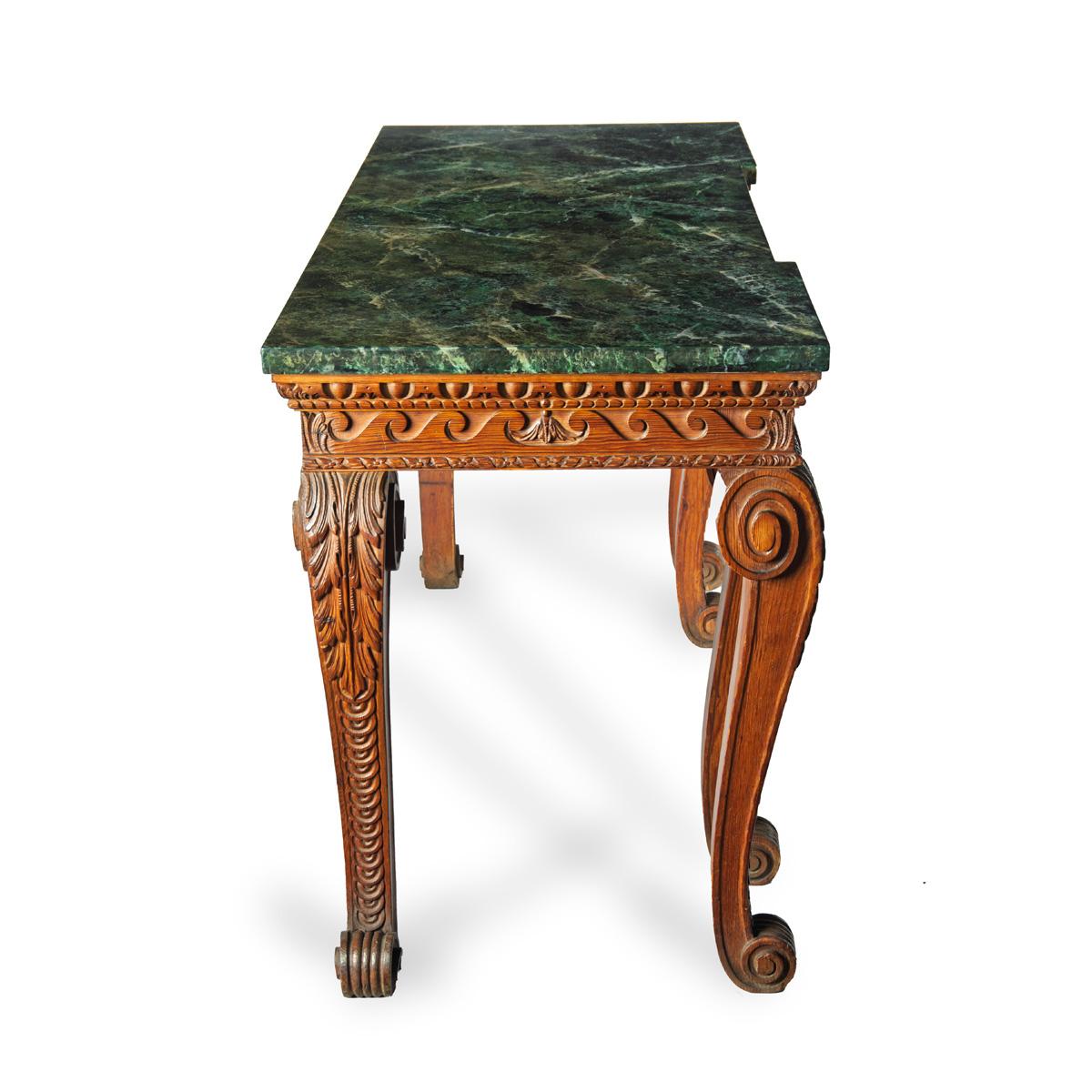 English A late Victorian pitch pine console table after Linnell For Sale