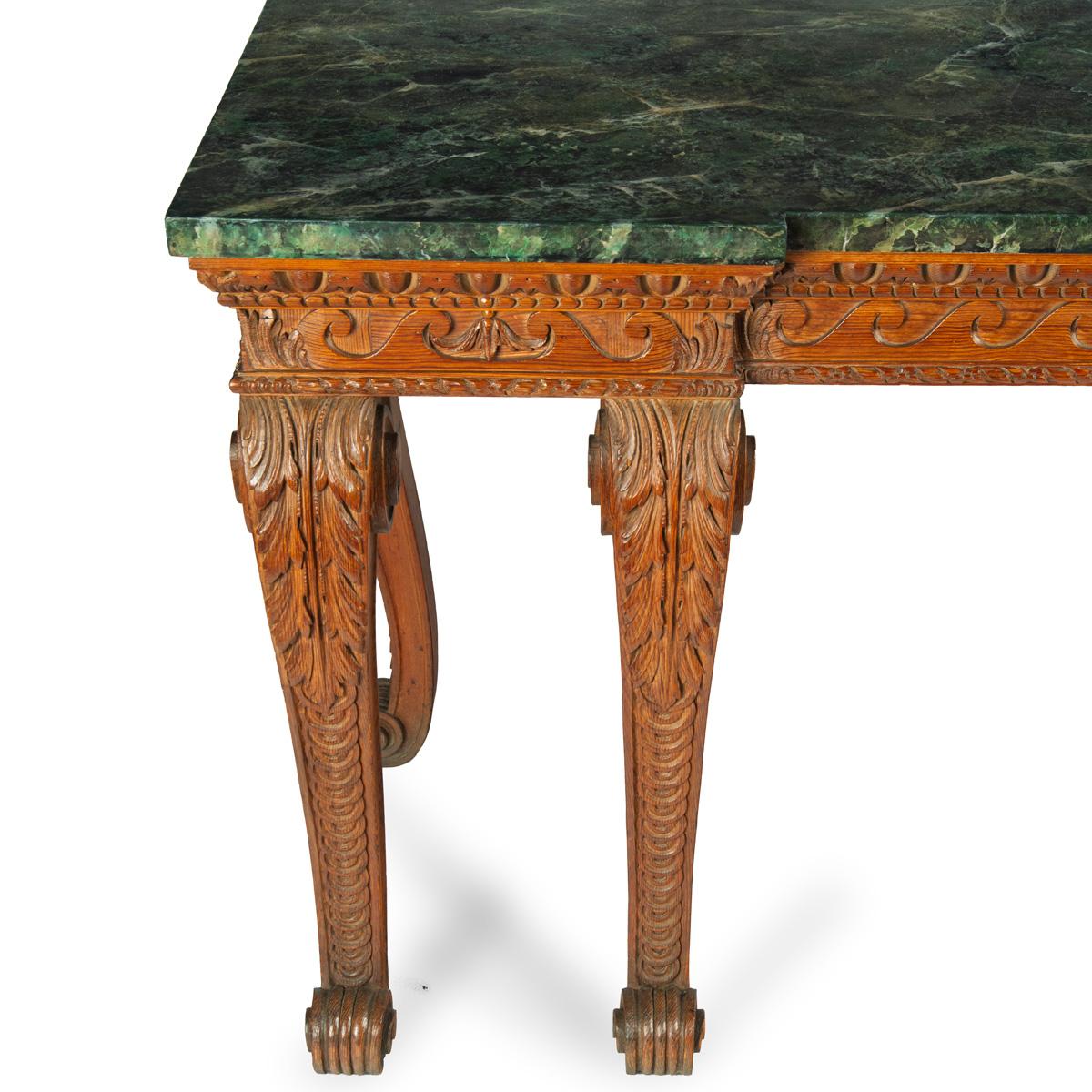 A late Victorian pitch pine console table after Linnell For Sale 2