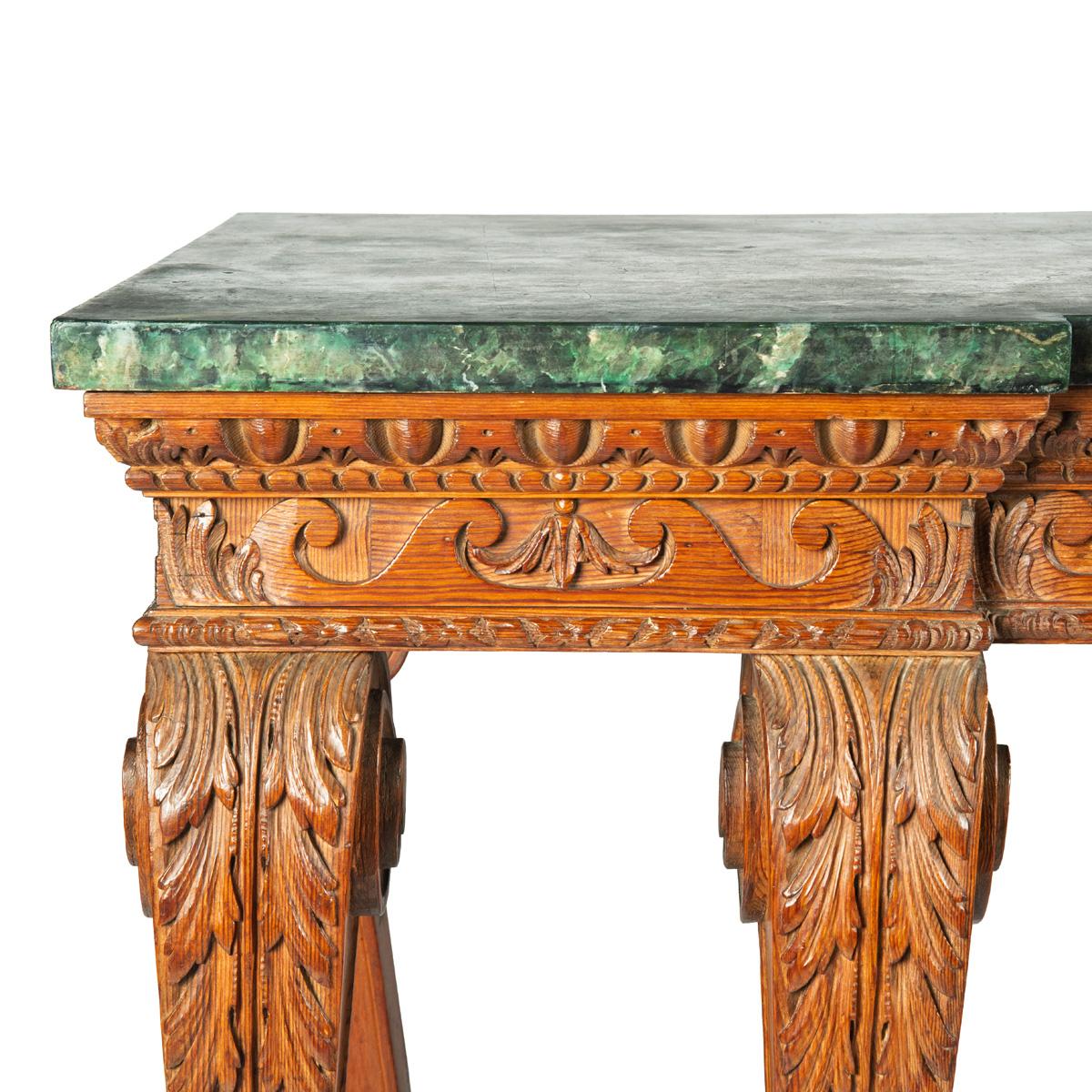 A late Victorian pitch pine console table after Linnell For Sale 3