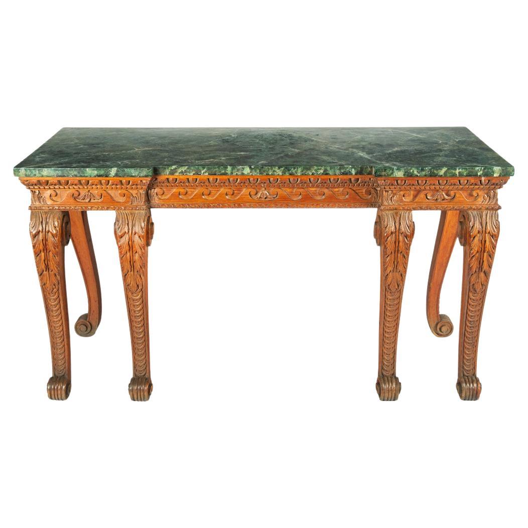 A late Victorian pitch pine console table after Linnell For Sale