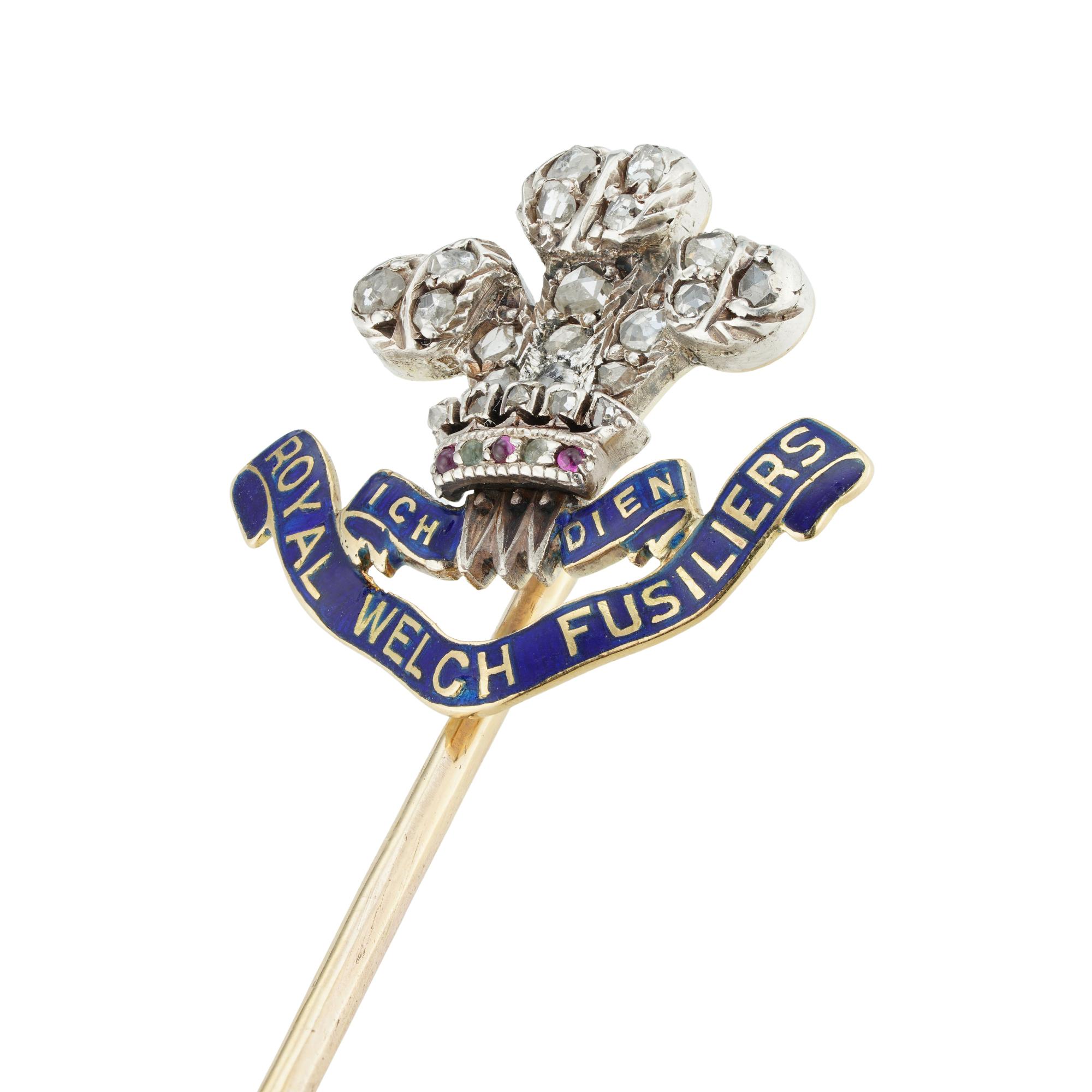 A Late Victorian Rroyal Welch Fusiliers Stick Pin In Good Condition For Sale In London, GB