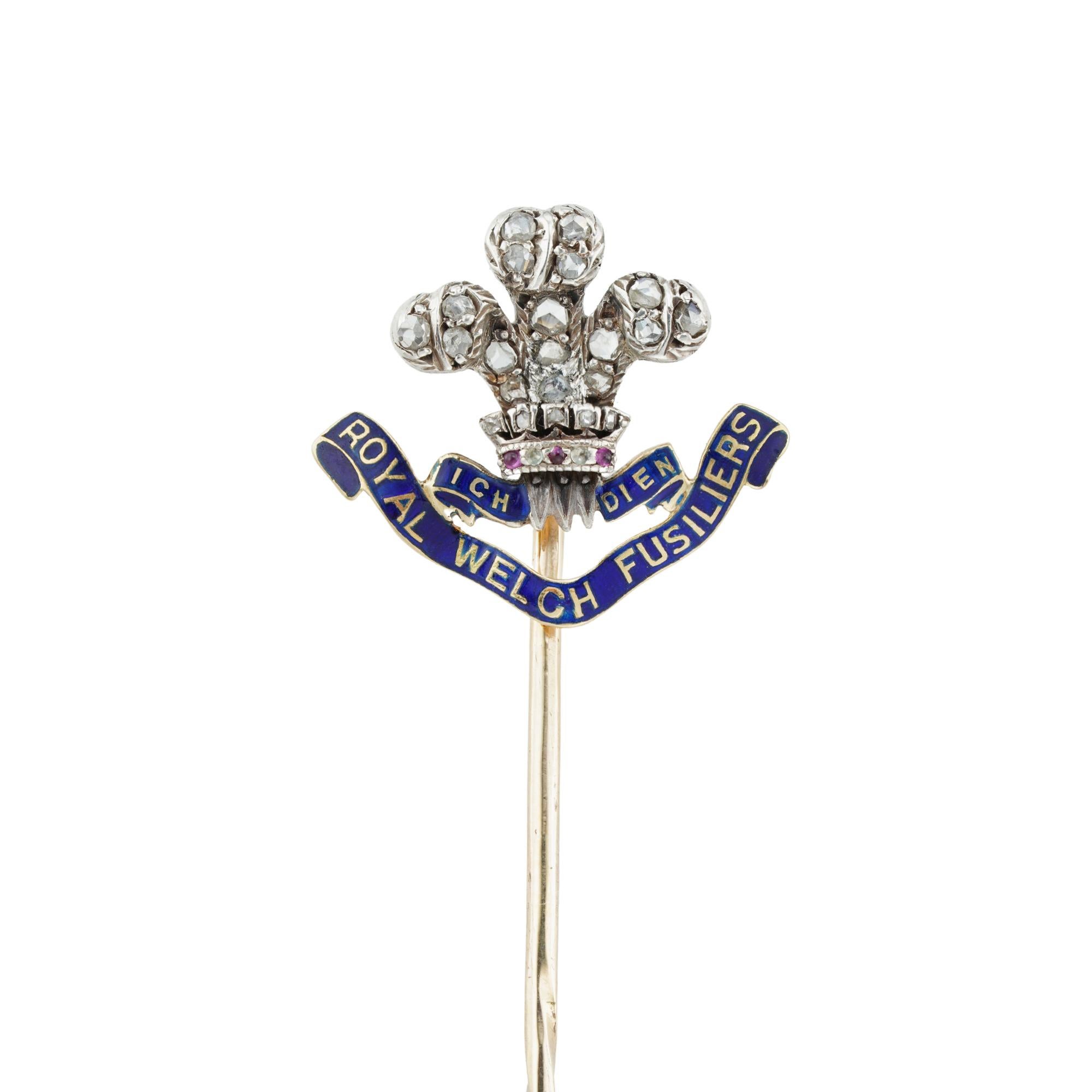 A Late Victorian Rroyal Welch Fusiliers Stick Pin For Sale