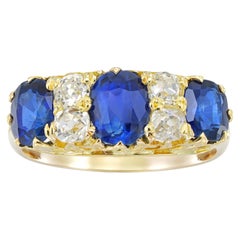 A late Victorian sapphire and diamond ring