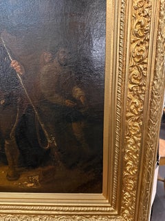 Óleo sobre lienzo firmado en época victoriana tardía con marco de madera dorada, siglo XIX