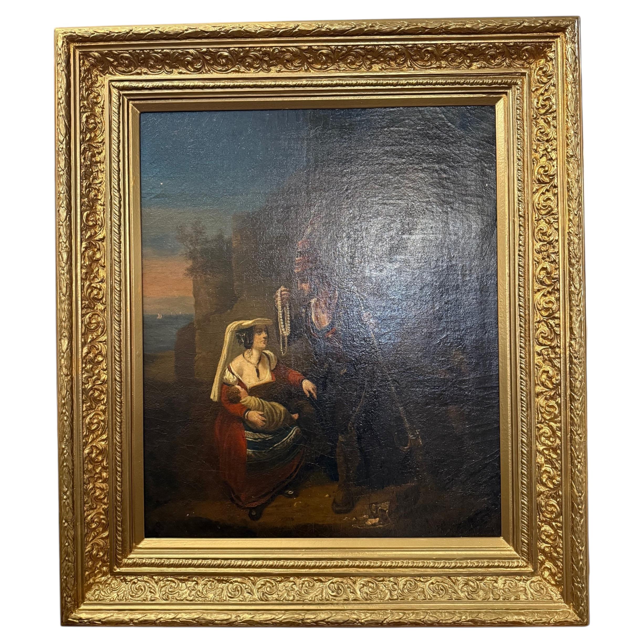 A Late Victorian Signed Oil on Canvas in Giltwood Frame, 19th Century
