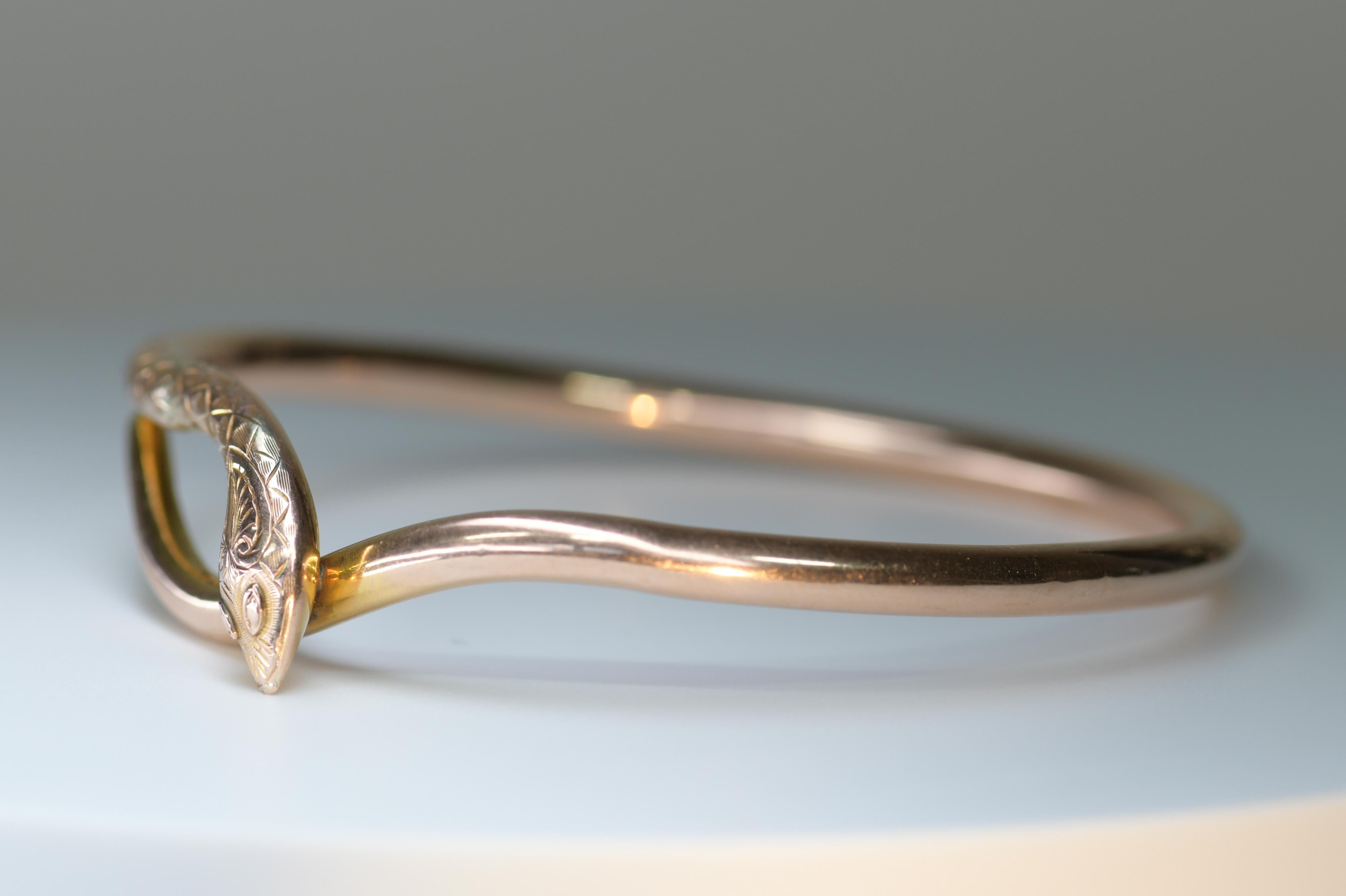 Late Victorian Snake Bangle and Arm Band In Excellent Condition In Banbury, GB