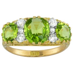 Late Victorian Three-Stone Peridot Ring