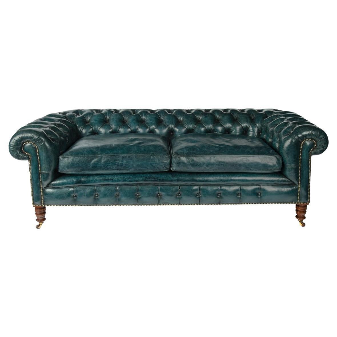 Spätviktorianisches Chesterfield-Sofa mit zwei Sitzen