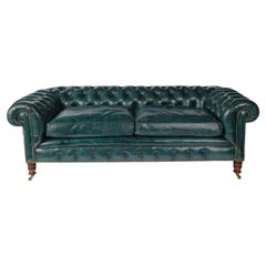 Vintage A late Victorian two-seater Chesterfield sofa