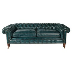 Canapé Chesterfield à deux places de la fin de l'époque victorienne