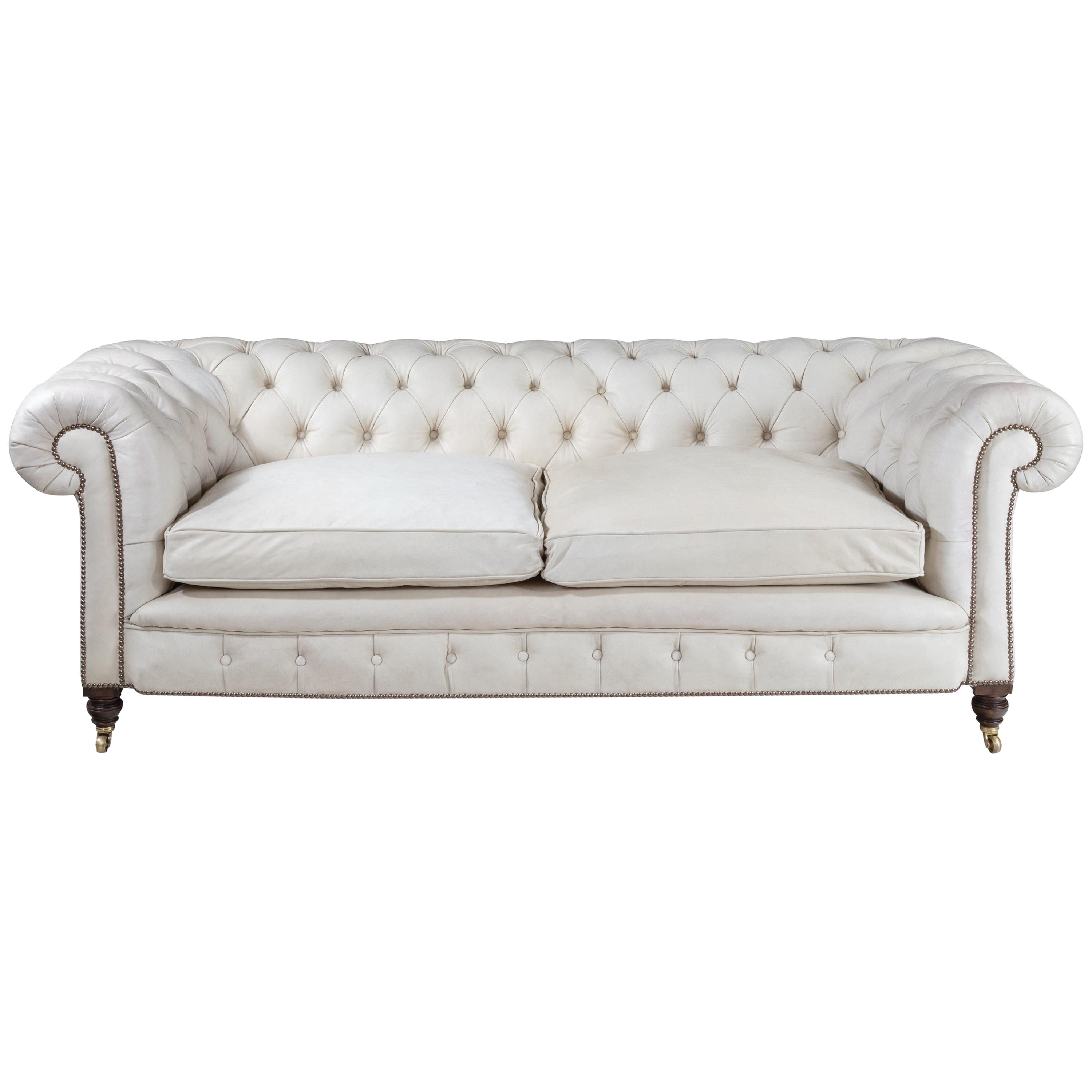 Late Victorian Two-Seat Chesterfield Sofa 'to Be Colored on Request', circa 1890