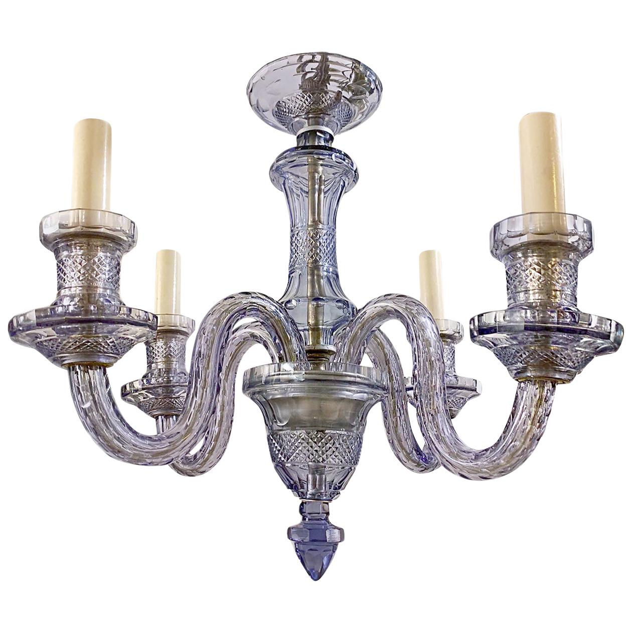 A Lavender Cut Glass Chandelier