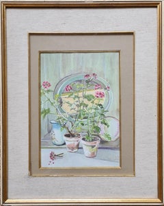 Still Life With Geraniums, French Interior Scene