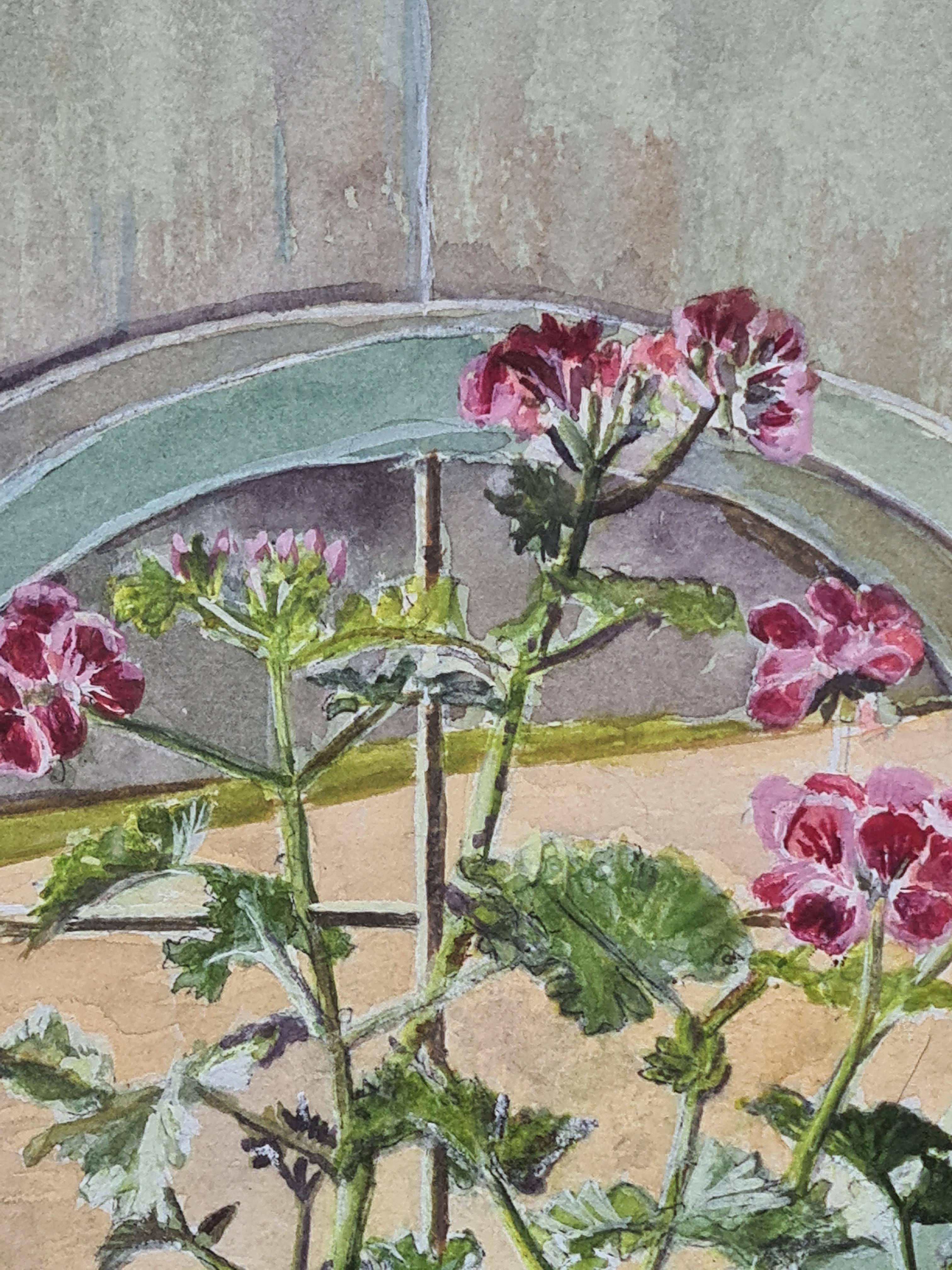 Still Life With Geraniums, French Interior Scene 2