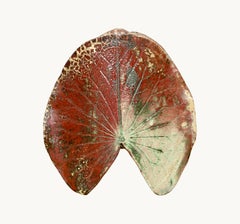 A leaf-shaped ceramic lamp