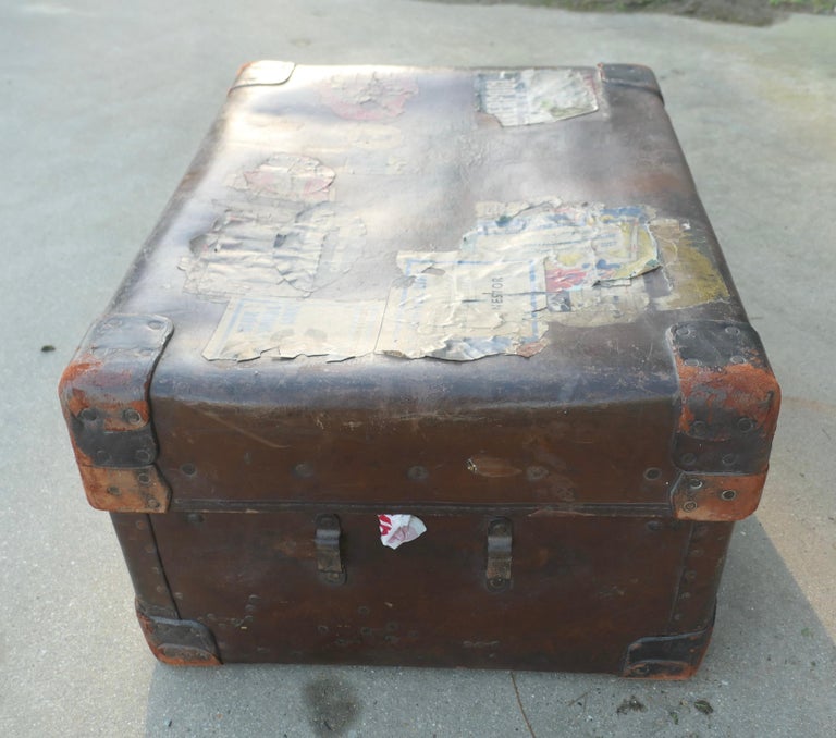 A Leather Bound “Osilite” Trunk Suit Case by H J Cave and Sons at