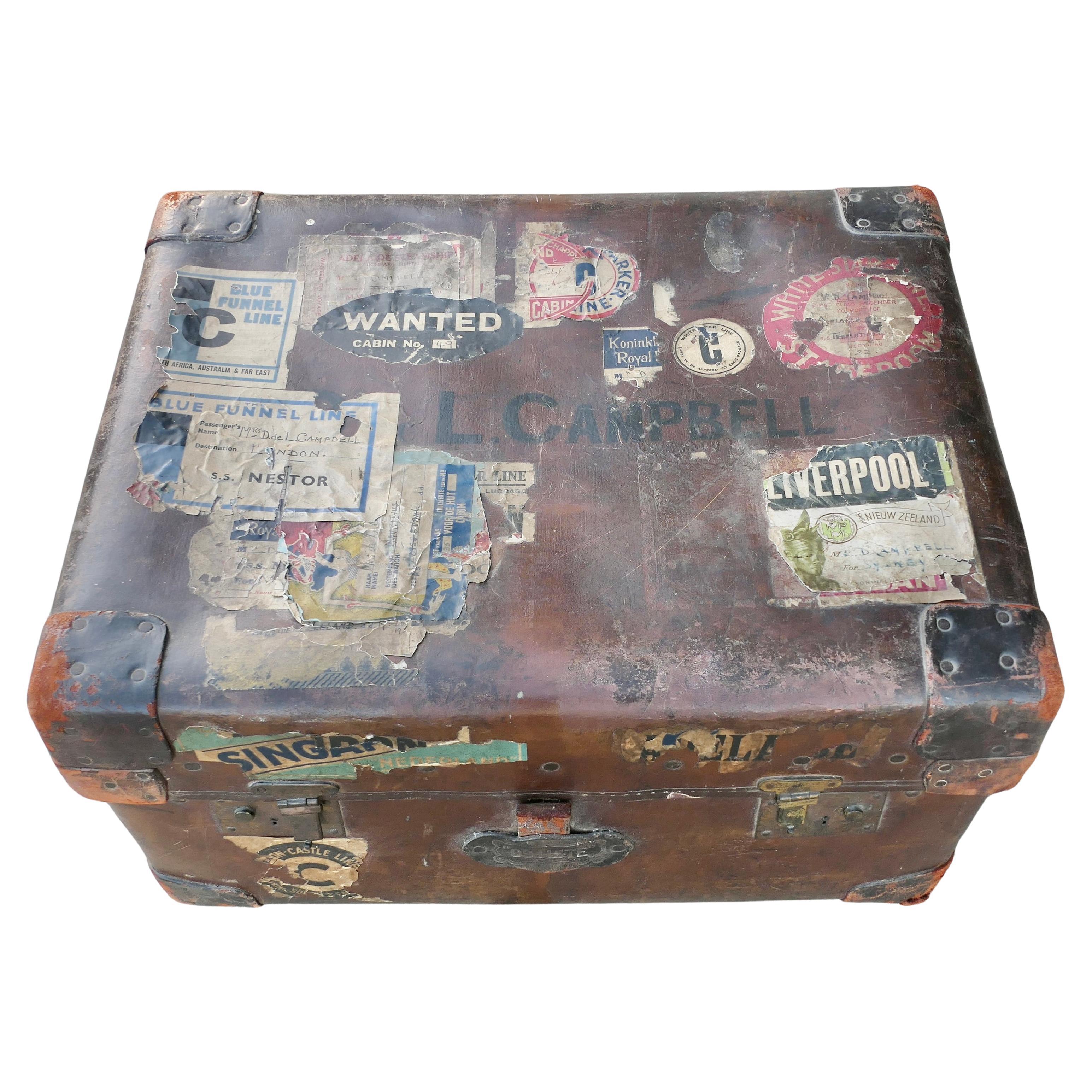 A Leather Bound “Osilite” Trunk Suit Case by H J Cave & Sons