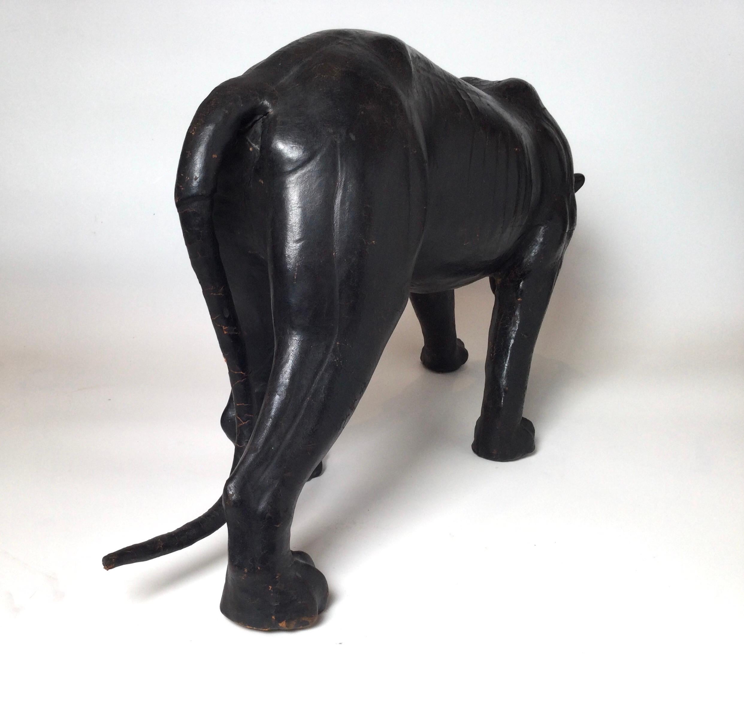 Leather Covered Paper Mache Panther 1