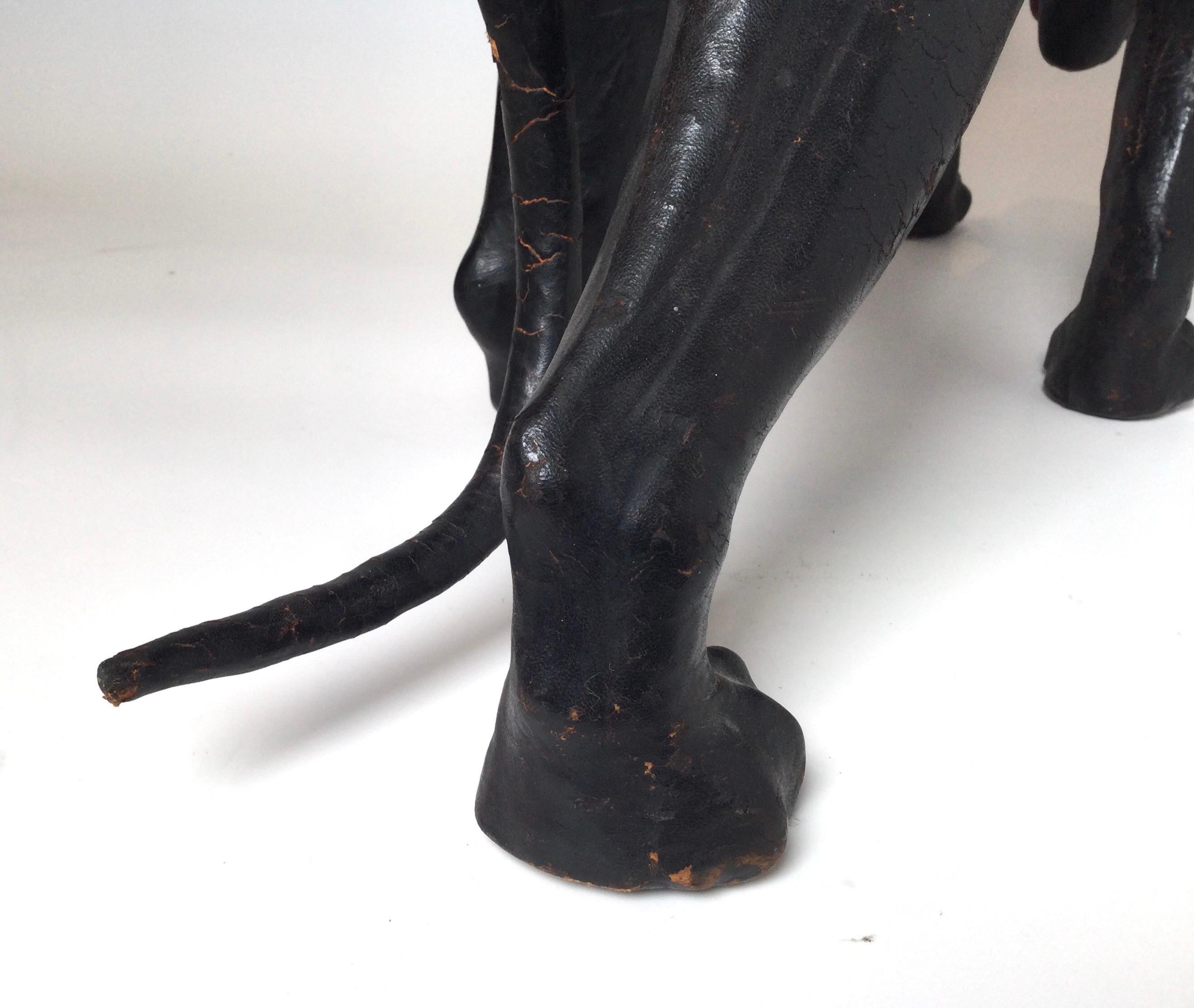 Leather Covered Paper Mache Panther 2