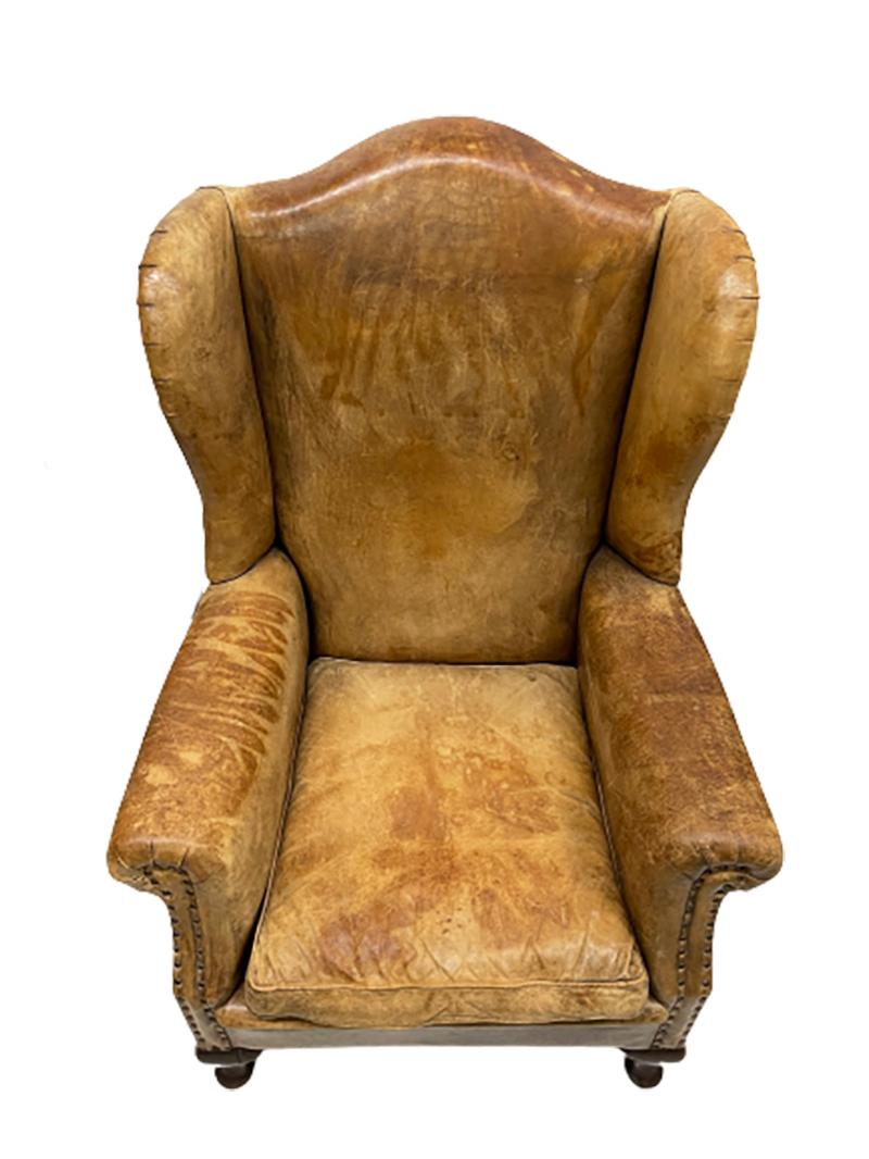 Leather Wingback Chair For Sale 3