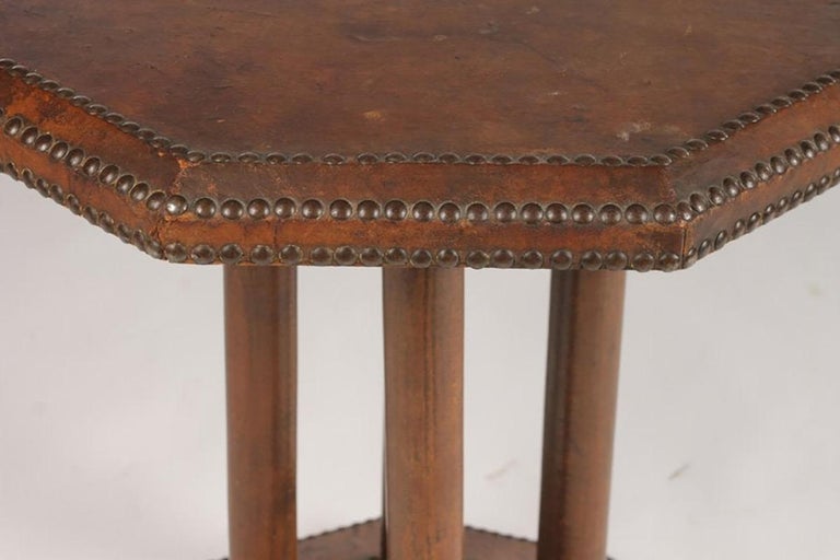 Leather Wrapped Side Table at 1stDibs