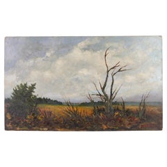 A. Lejeune, peinture à l'huile belge d'un paysage, début du 20e siècle