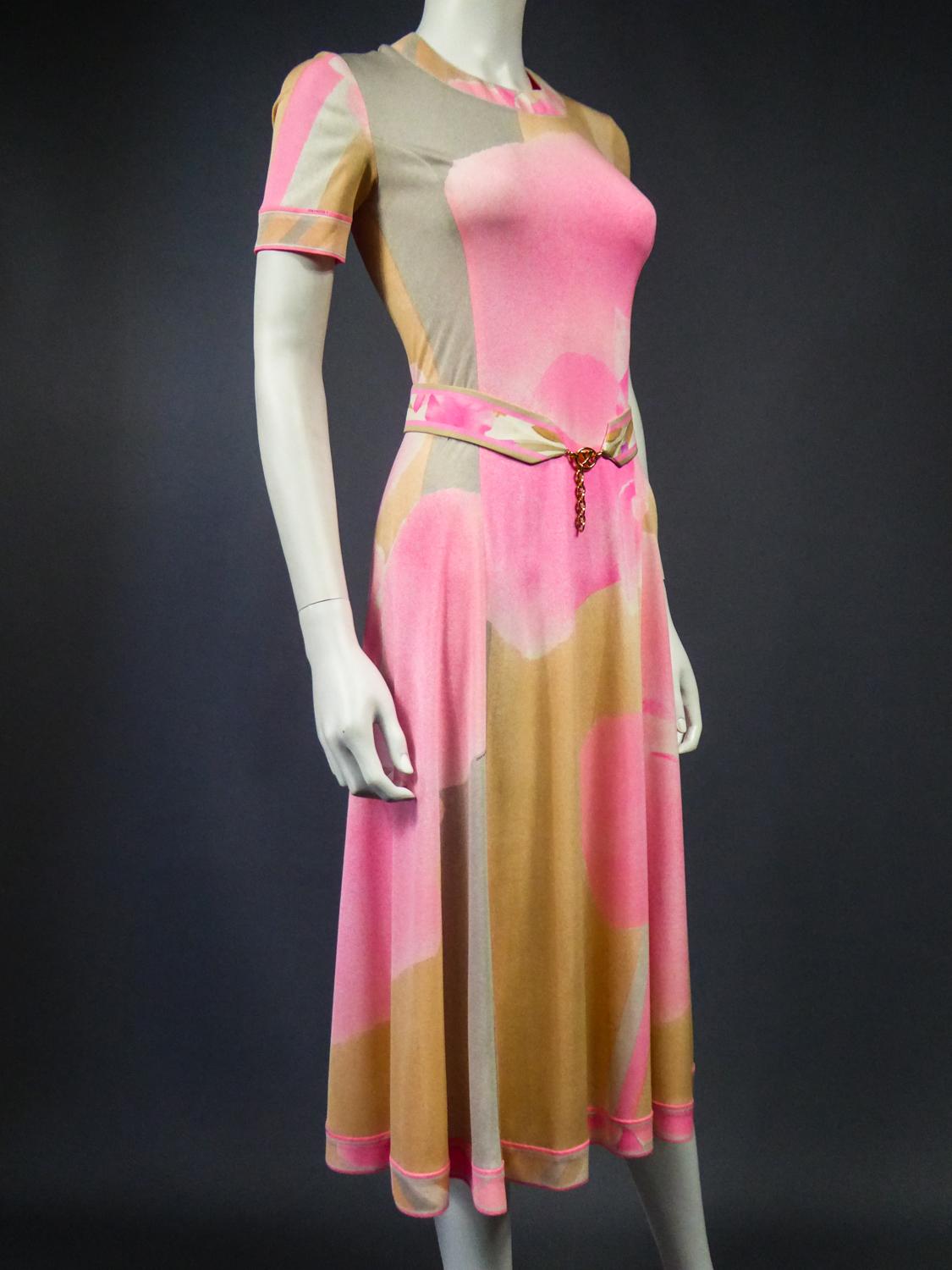 A Léonard Dress in Printed Silk Jersey French Circa 2000 7