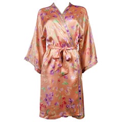 A Léonard Japanese-inspired Interior Robe in Printed Silk Satin Circa 2006