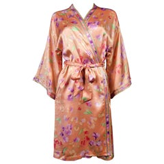 A Léonard Japanese-inspired Interior Robe in Printed Silk Satin Circa 2006