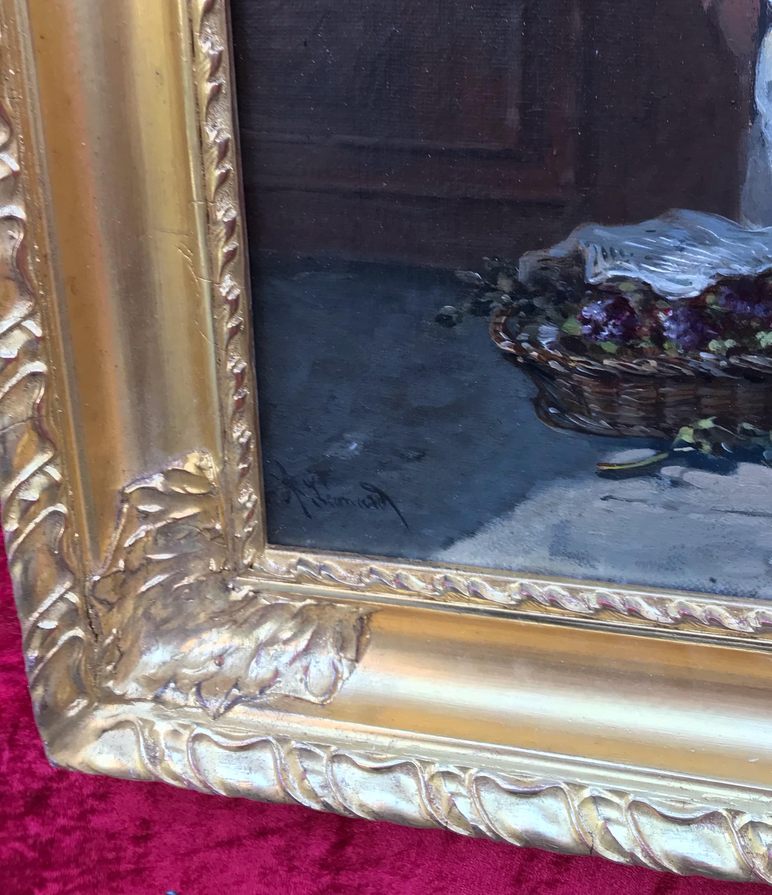 A. LEONARD - Flower Girl and her Dog For Sale 5