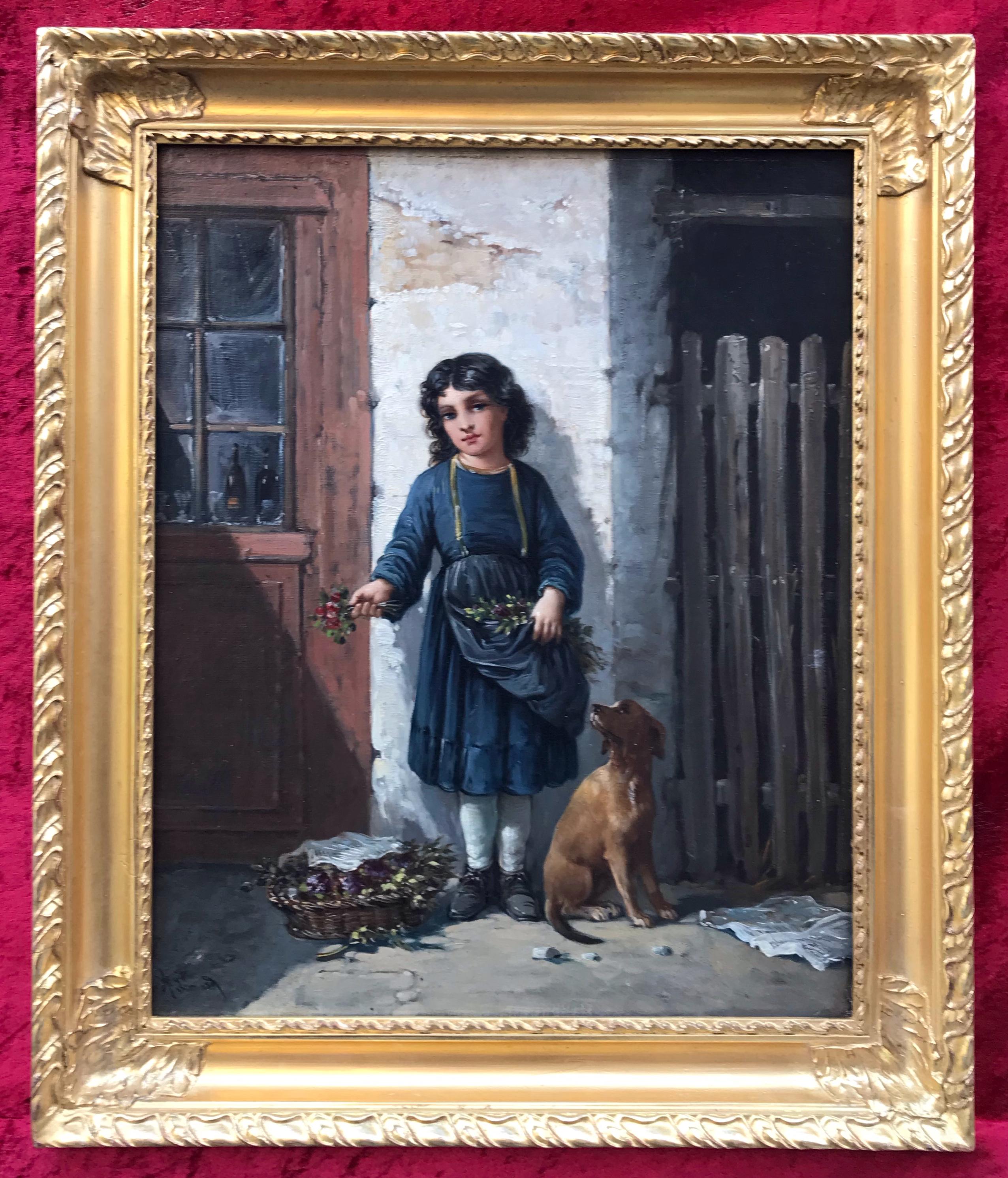 A. LEONARD - Flower Girl and her Dog