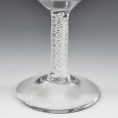 A Leviathan Opaque Twist Stem Goblet, c1760