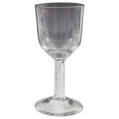 A Leviathan Opaque Twist Stem Goblet, c1760